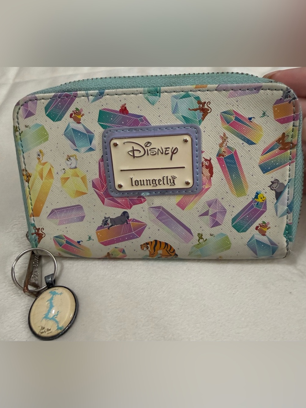 Disney Loungefly Wallet Zip Around Pastel Crystal Animal Print Wristlet